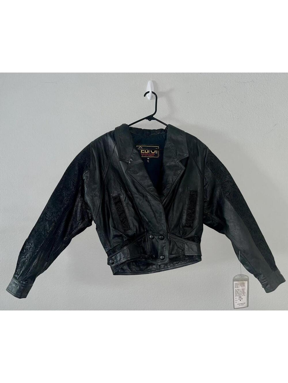 EURO MOND OF CALIFORNIA Black Leather Jacket Womens Medium